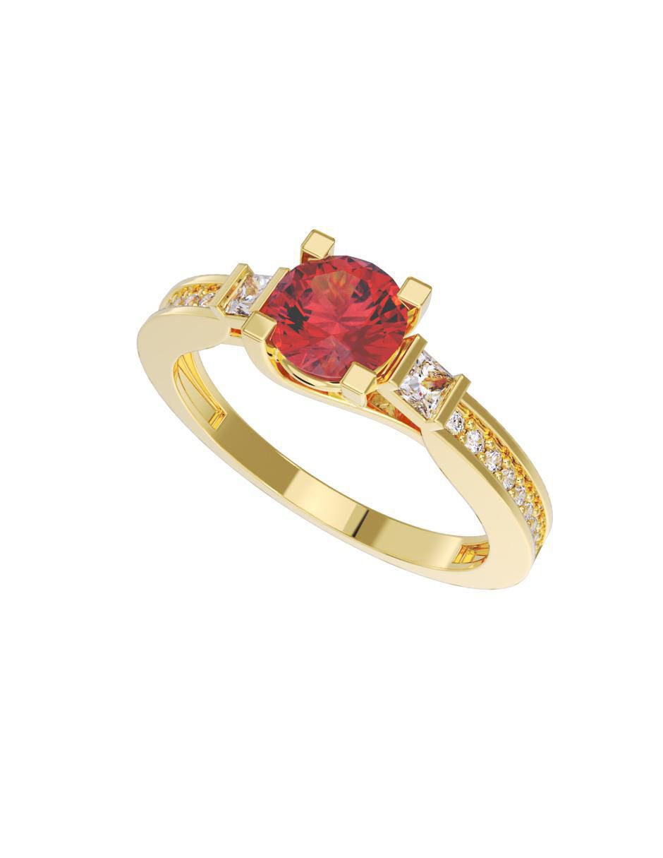 Anillo de compromiso "de" oro 10 k fonelli sin familia zirconia