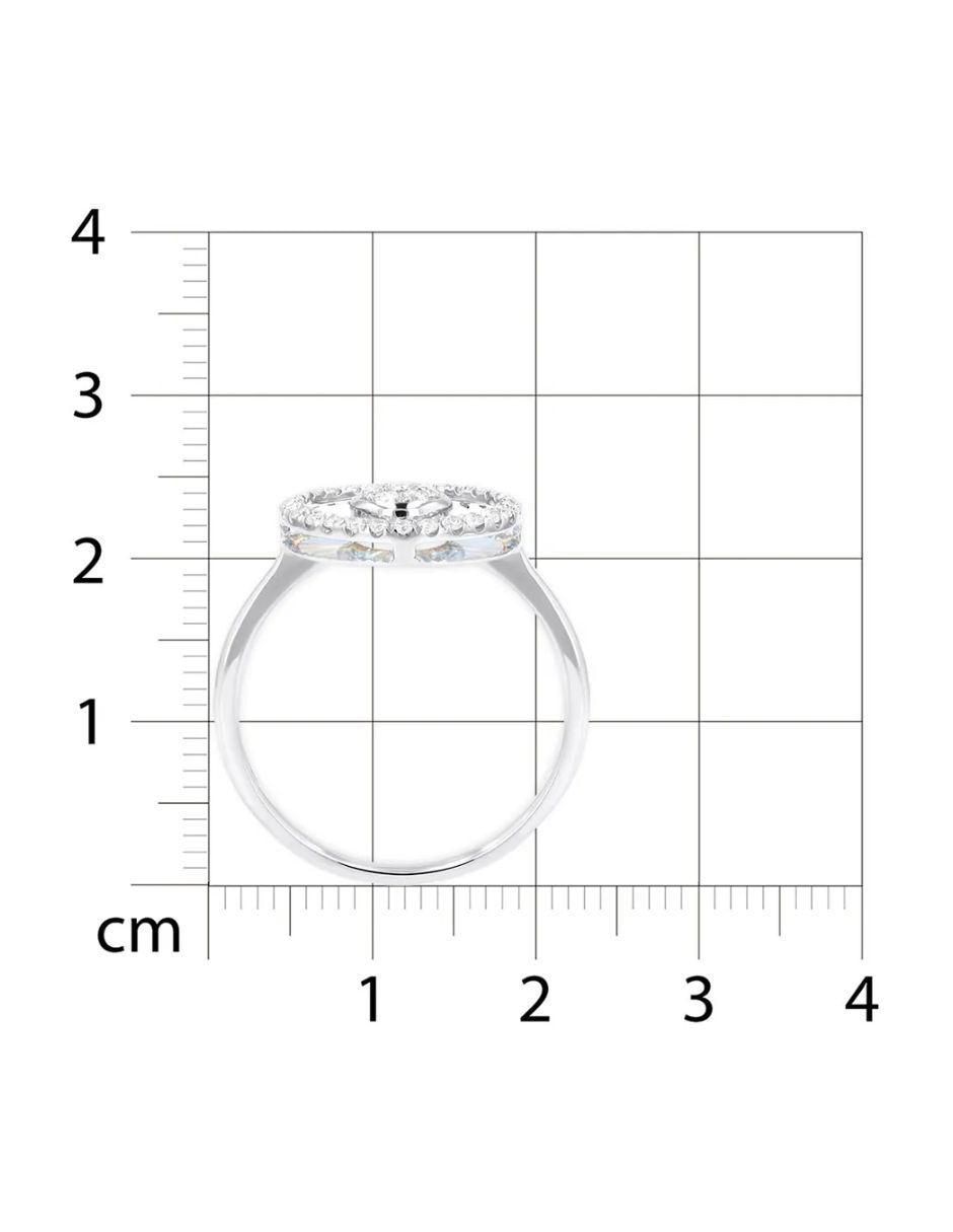 Anillo circular 14 k de oro blanco diamante brillante 6