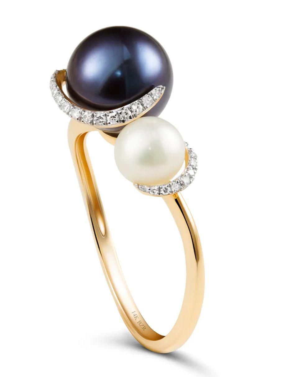 Anillo 14 k de oro amarillo diamante brillante