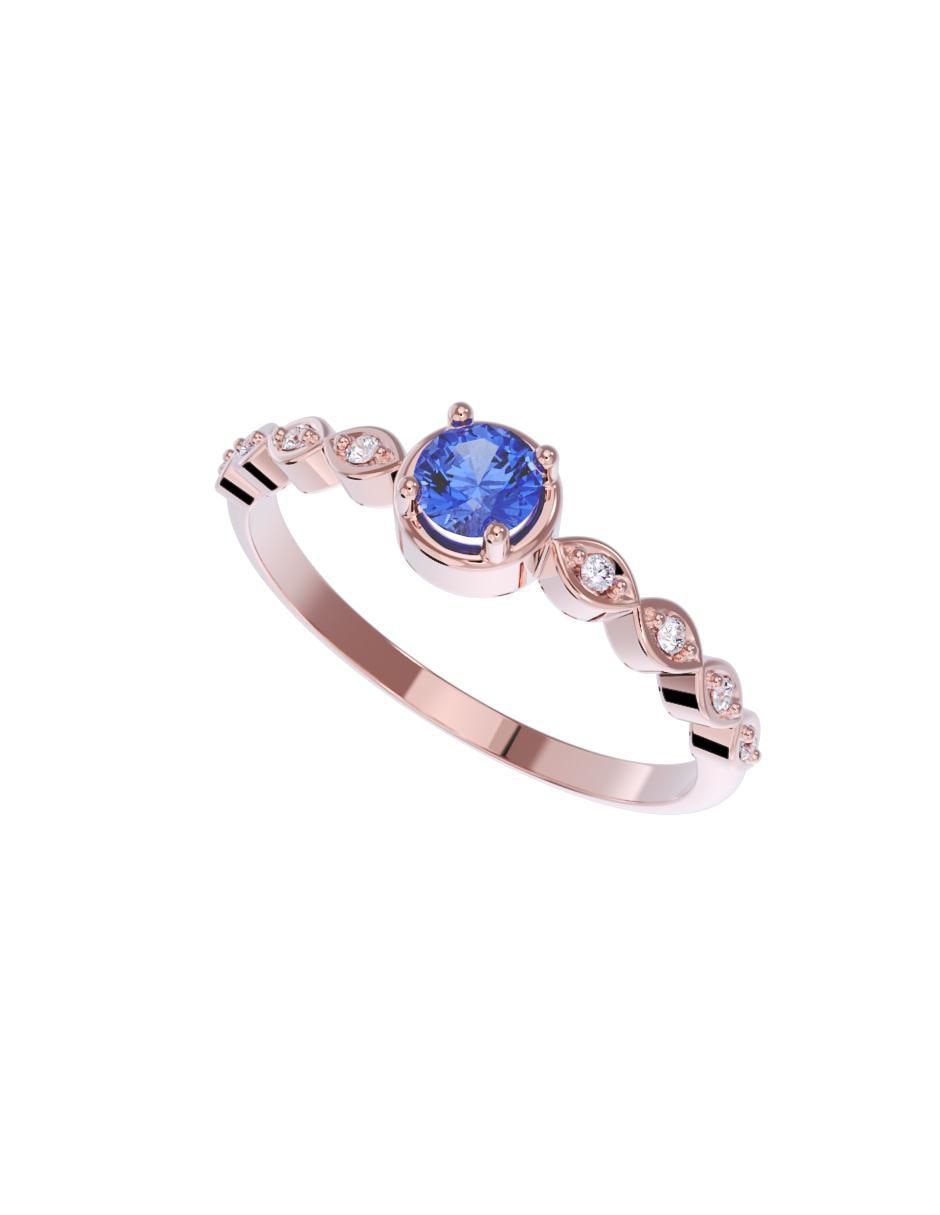 Anillo de compromiso de oro 10 k 4