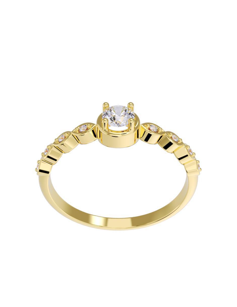 Anillo de compromiso "de" oro 10 k fonelli sin familia zirconia