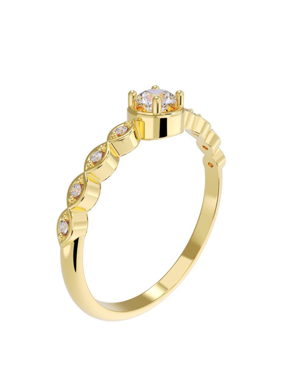 Anillo de compromiso "de" oro 10 k fonelli sin familia zirconia