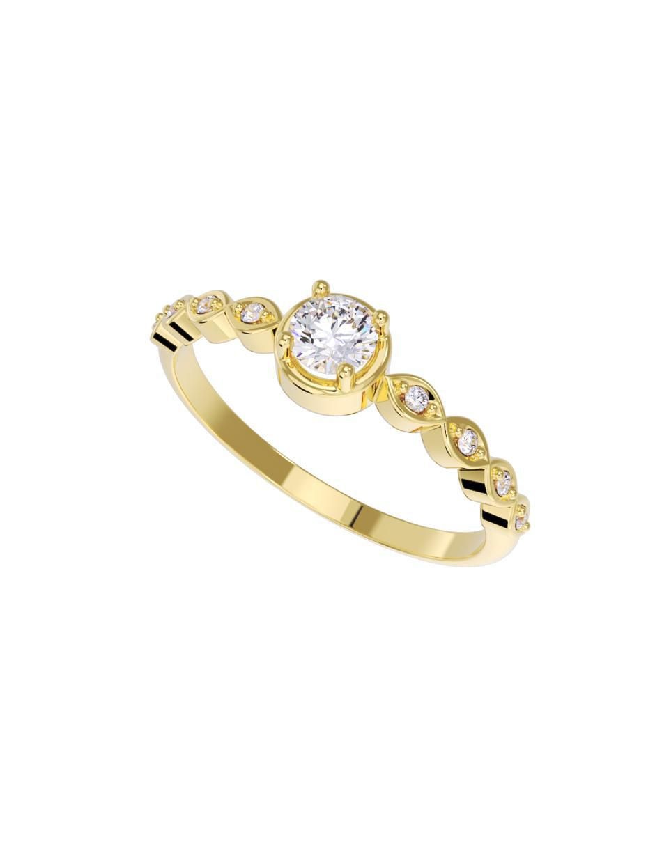 Anillo de compromiso "de" oro 10 k fonelli sin familia zirconia