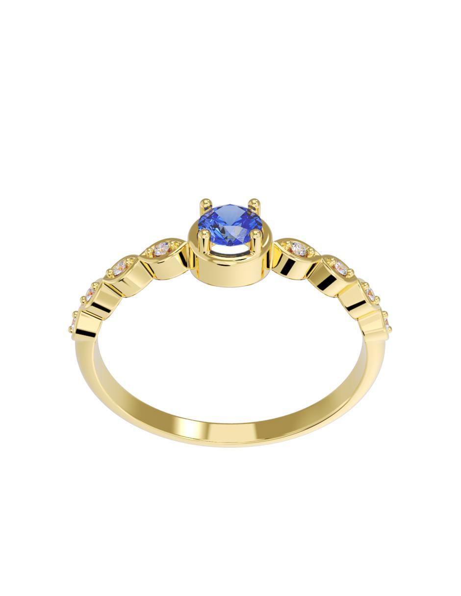 Anillo de compromiso "de" oro 10 k fonelli sin familia zirconia
