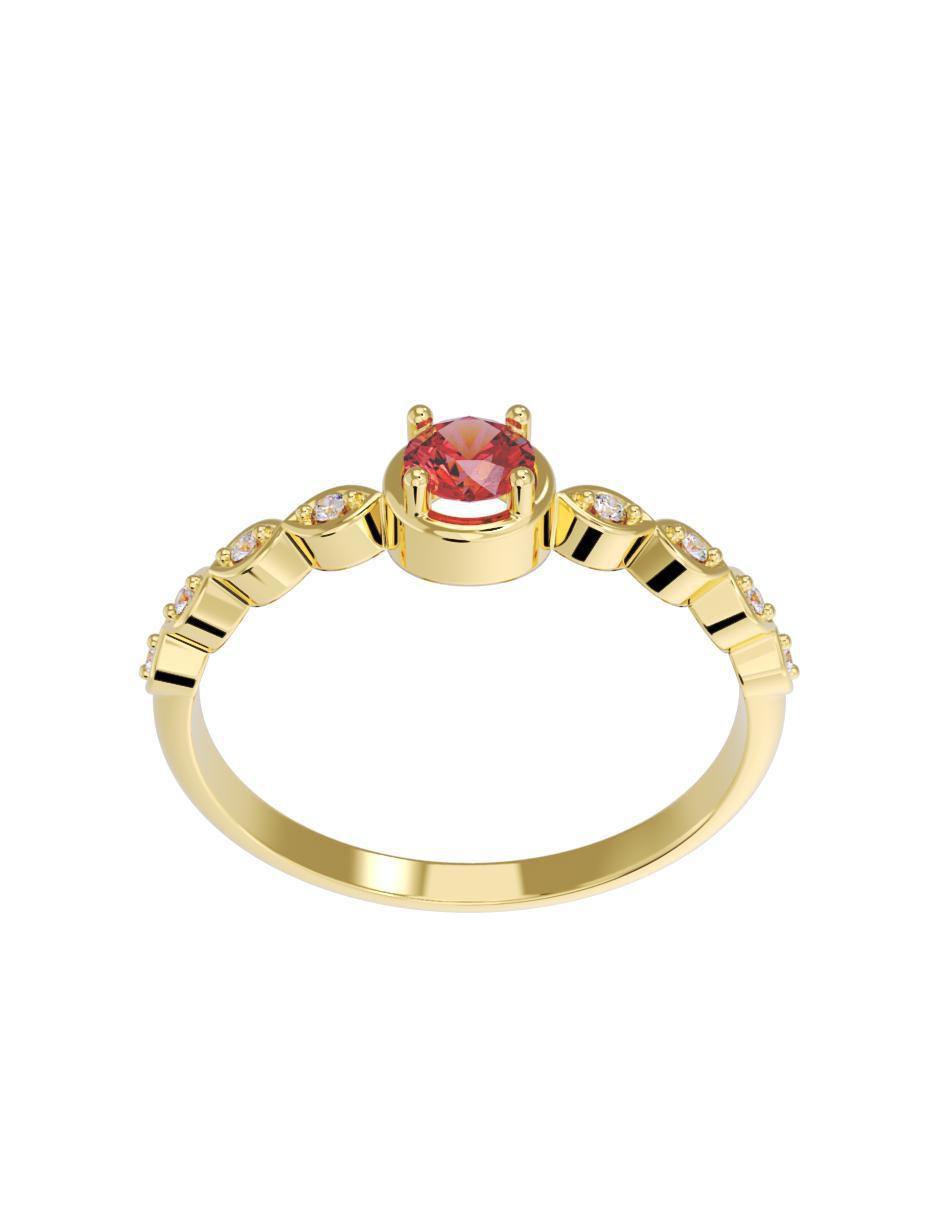 Anillo de compromiso "de" oro 10 k fonelli sin familia zirconia