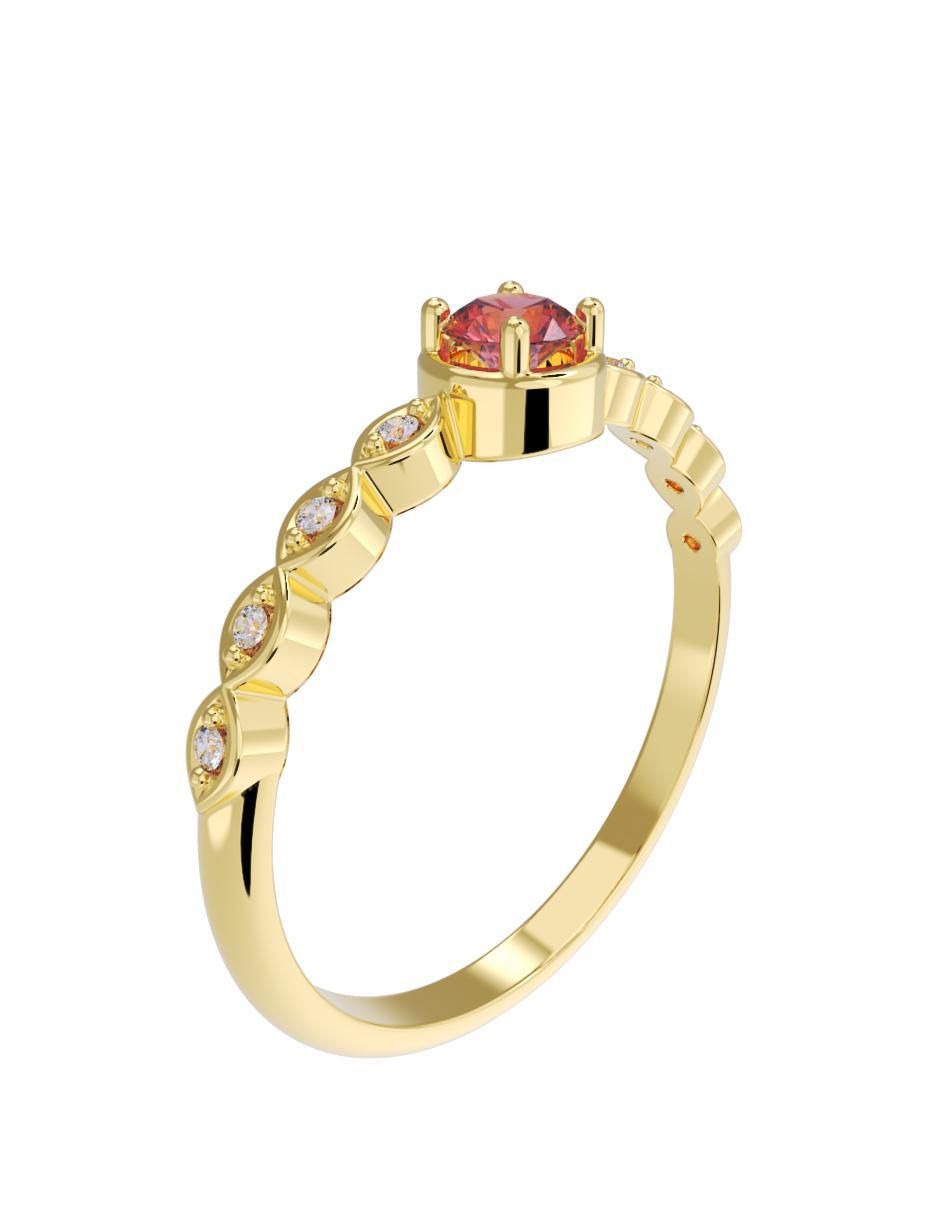 Anillo de compromiso "de" oro 10 k fonelli sin familia zirconia