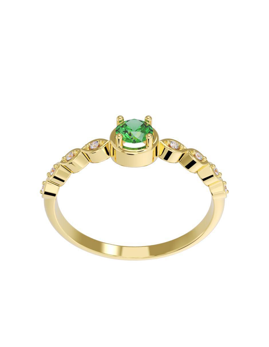 Anillo de compromiso "de" oro 10 k fonelli sin familia zirconia