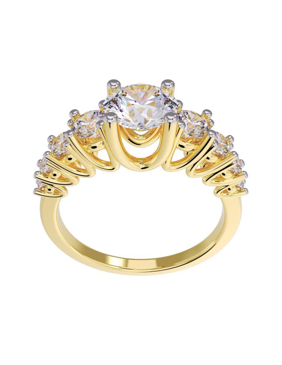 Anillo de compromiso "de" oro 10 k fonelli sin familia zirconia