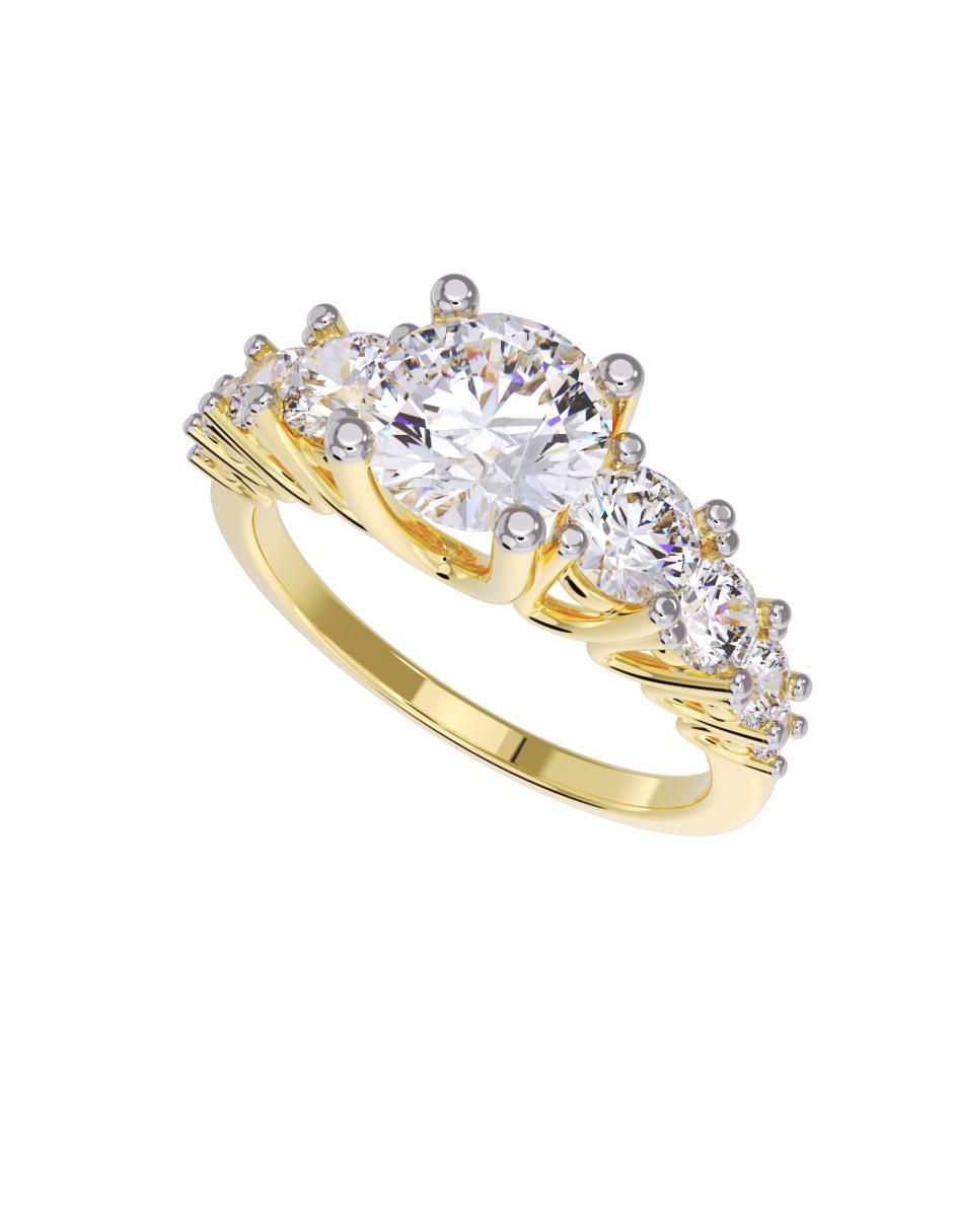 Anillo de compromiso "de" oro 10 k fonelli sin familia zirconia