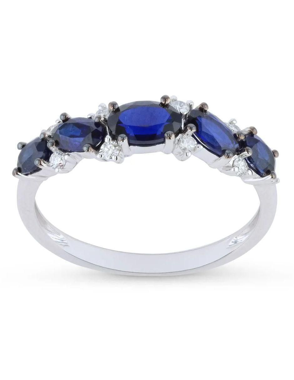 Anillo circular 14 k de oro blanco diamante brillante 2