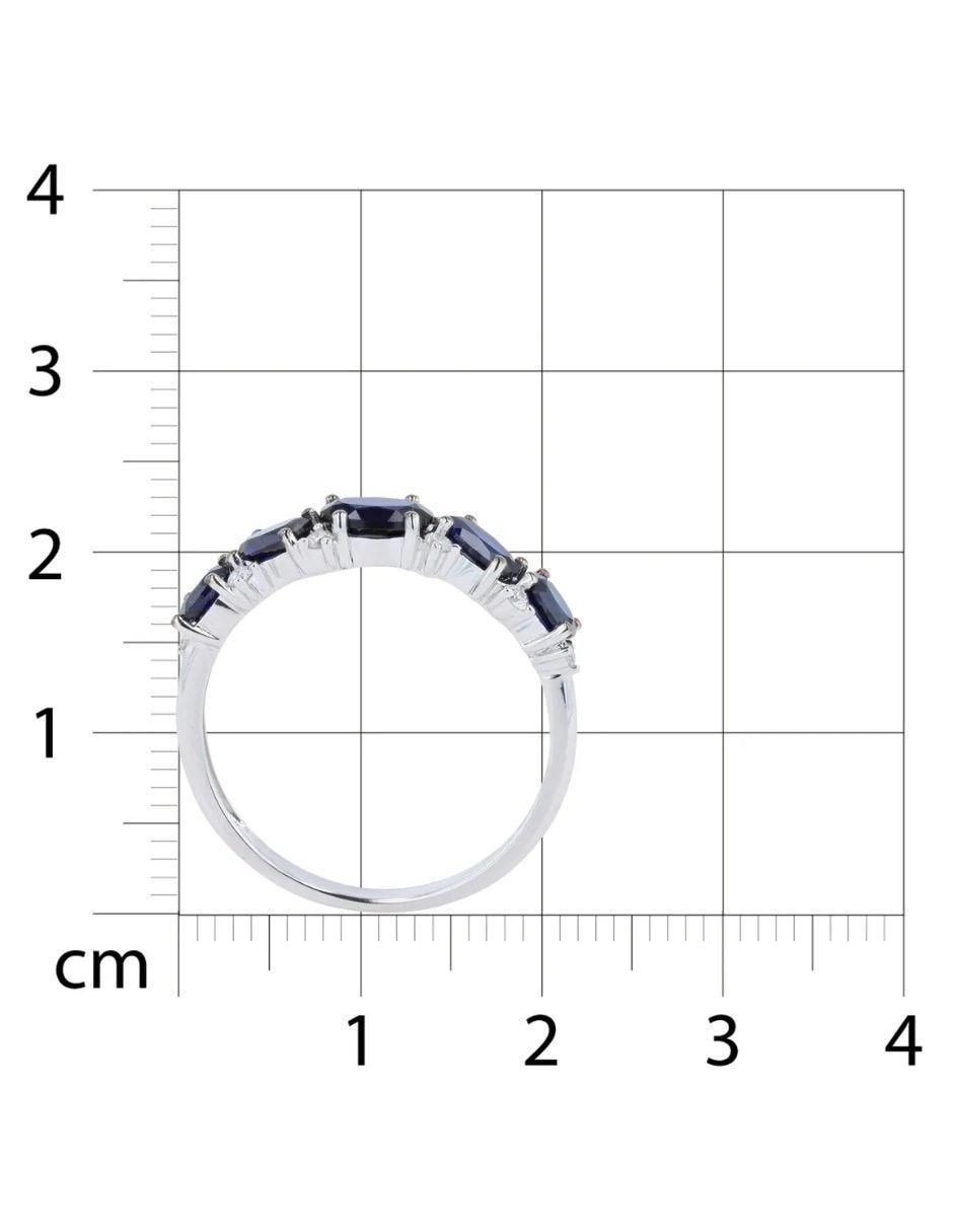 Anillo circular 14 k de oro blanco diamante brillante 5