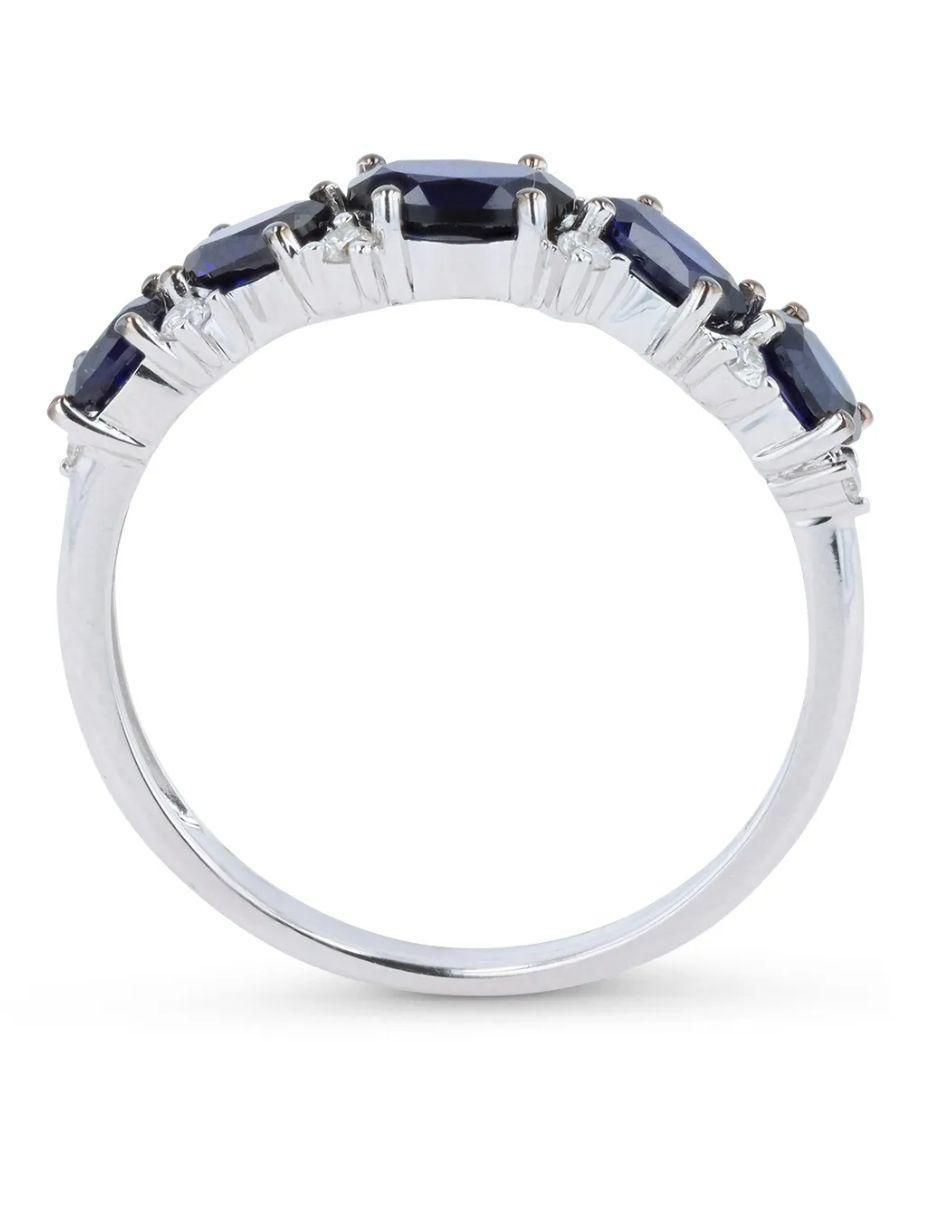 Anillo circular 14 k de oro blanco diamante brillante 4