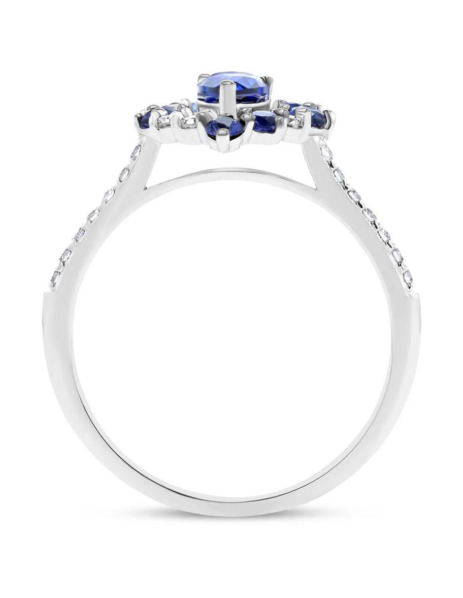 Anillo de diamante 14 k de oro blanco diamante brillante 3