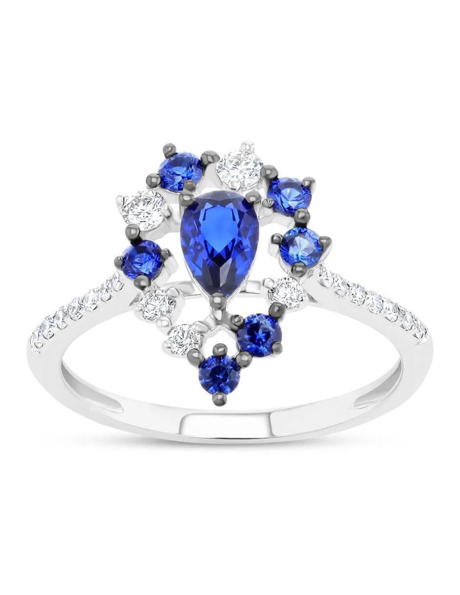 Anillo de diamante 14 k de oro blanco diamante brillante 4