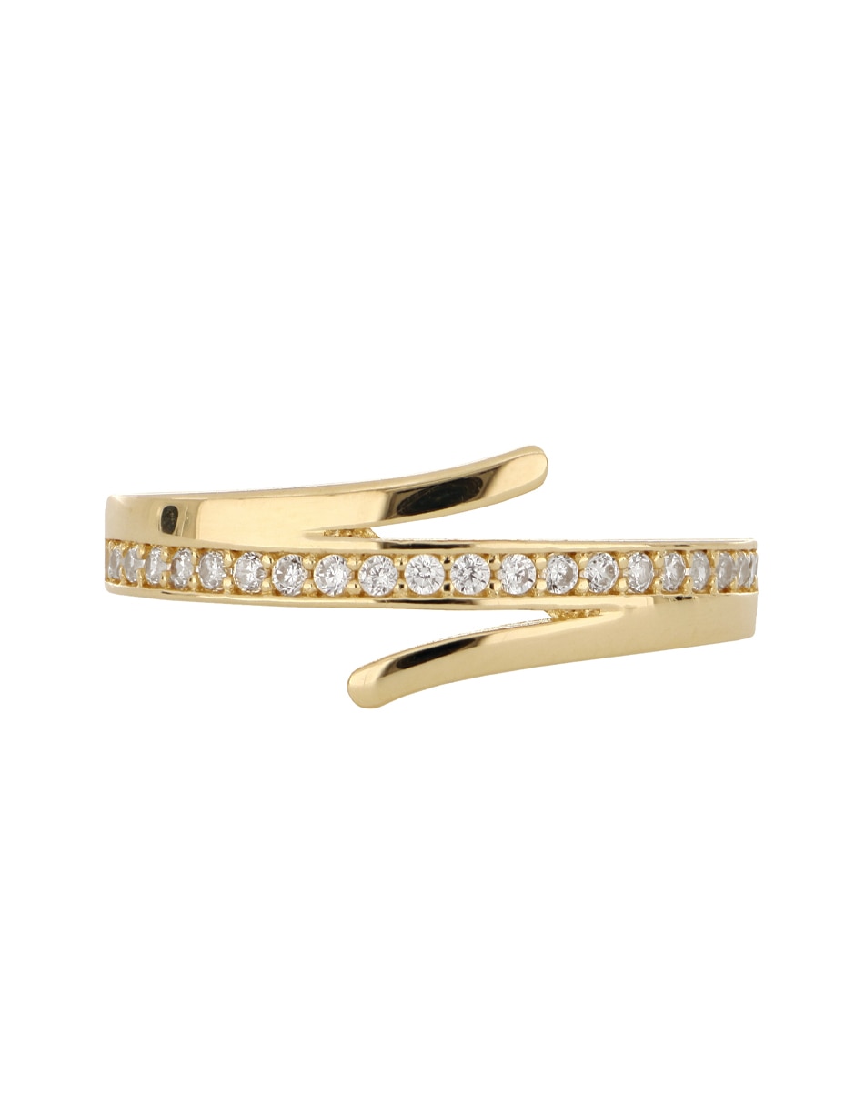 Anillo 14 k de oro amarillo zirconia pulido 2