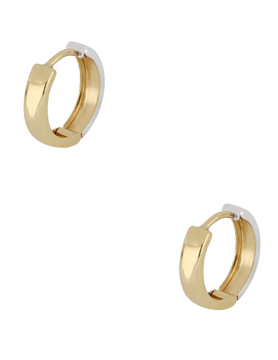 Aretes Huggies de oro amarillo 14 K con acabado pulido