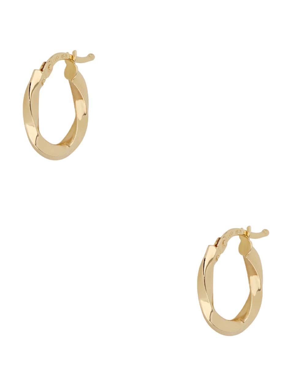 Arracadas de oro amarillo 14 K con acabado pulido Arracadas de oro amarillo 14 K con acabado pulido