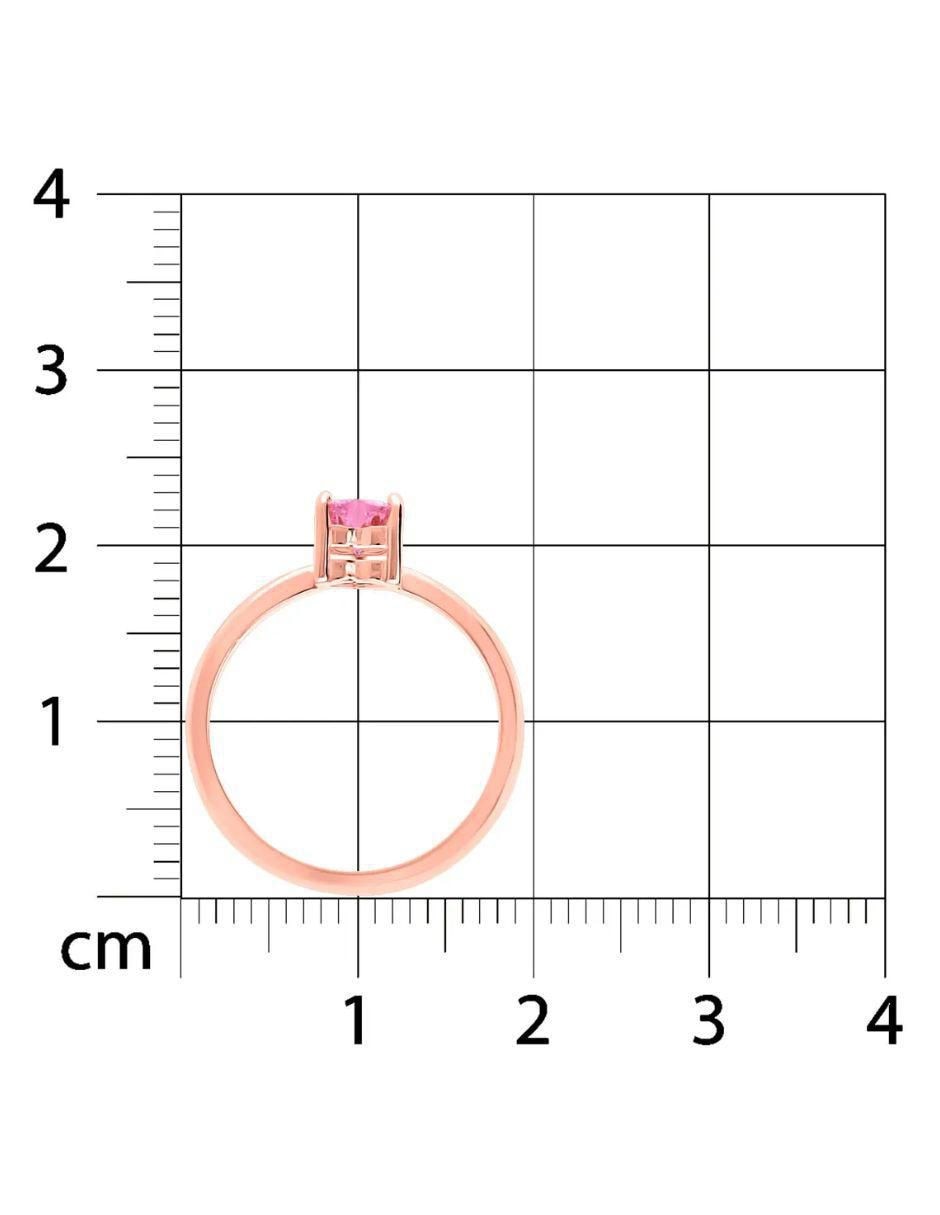 Anillo de corazón 14 k de oro rosa zirconia brillante 2