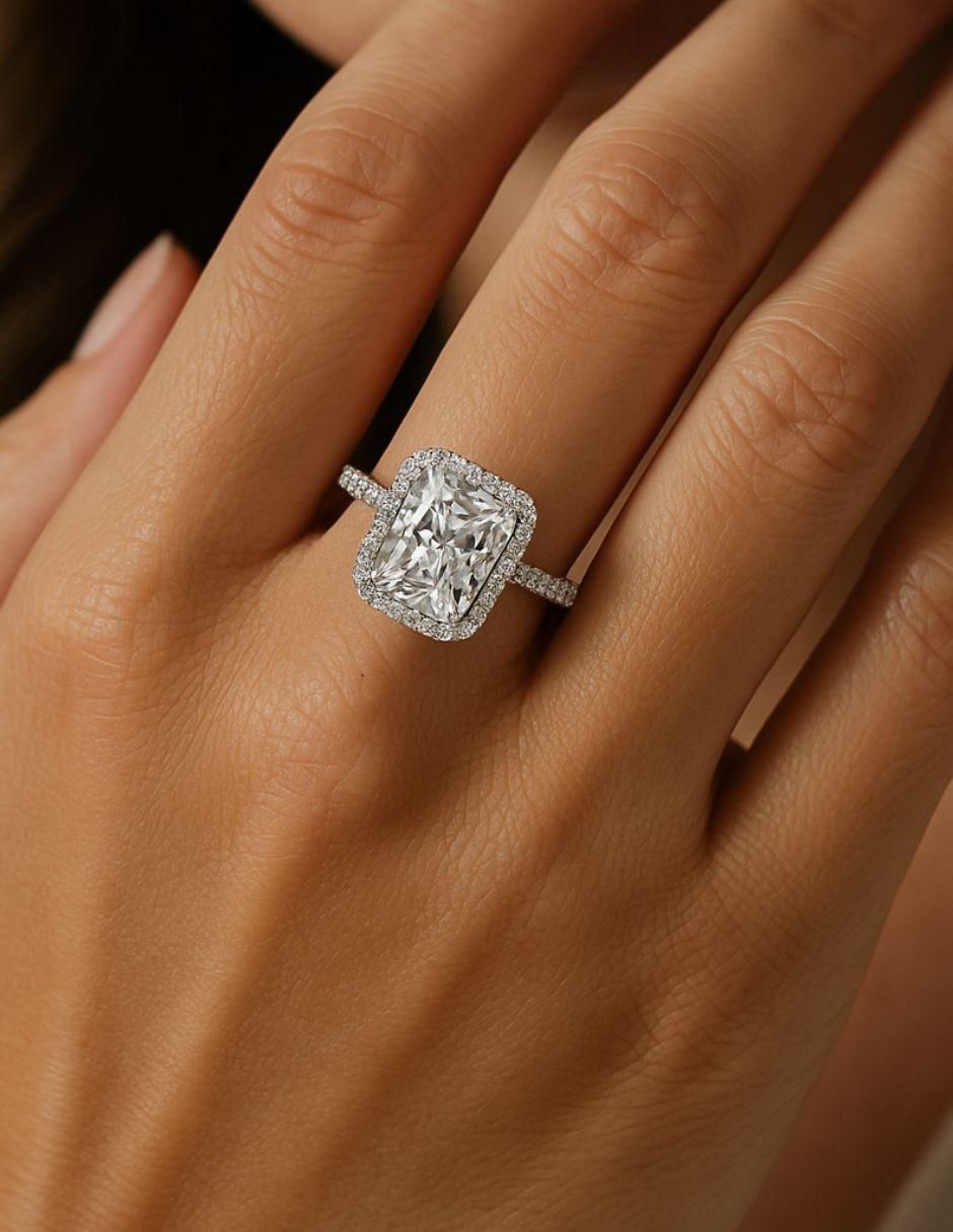 Anillo de compromiso de plata P 925 Étoile moissanita 4