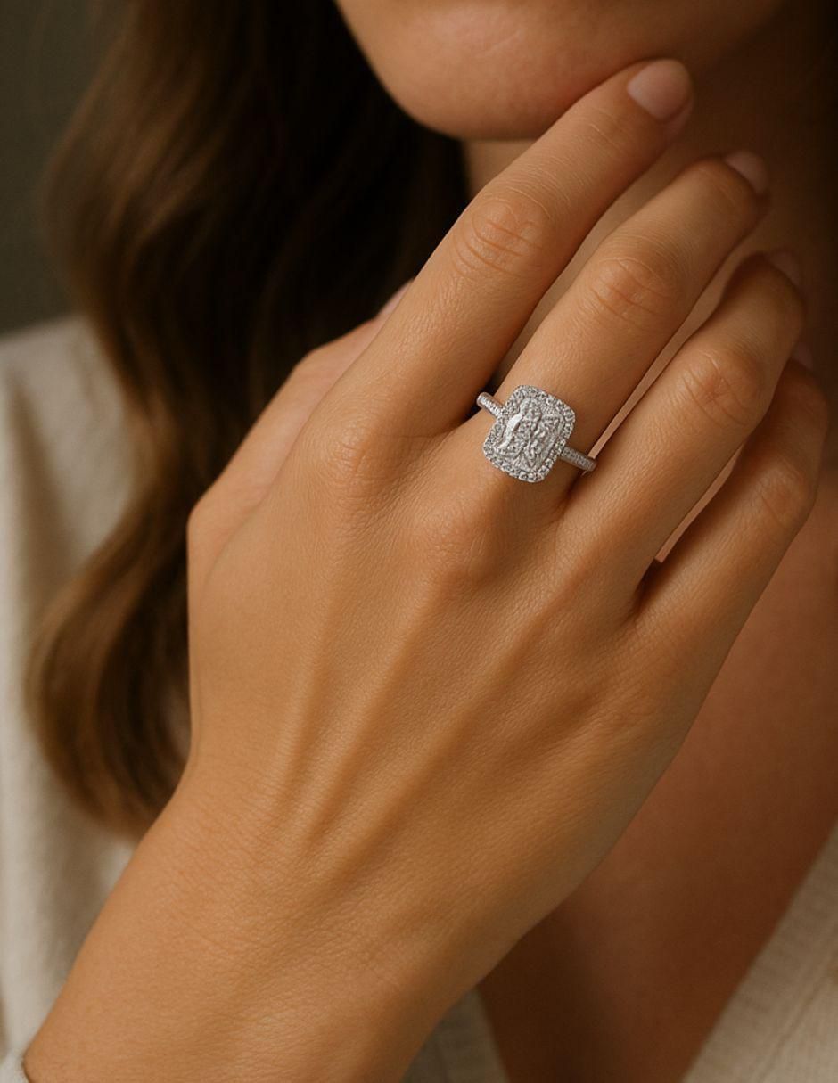 Anillo de compromiso de plata P 925 Étoile moissanita 5