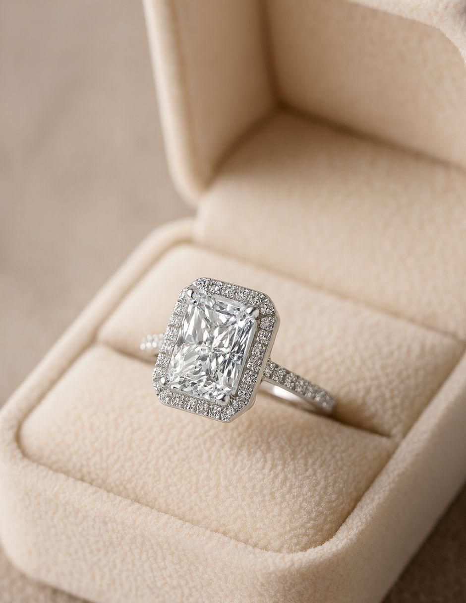 Anillo de compromiso de plata P 925 Étoile moissanita 6