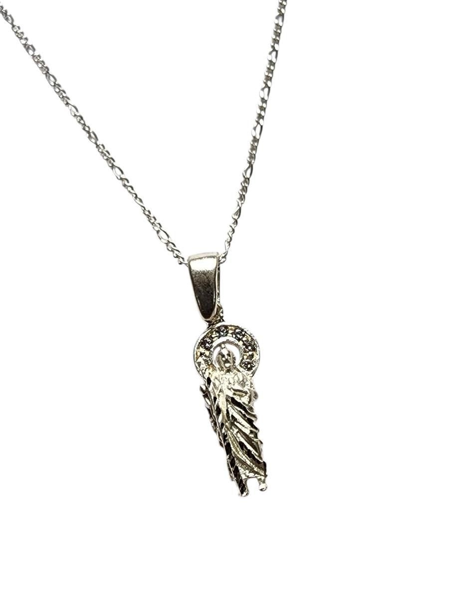 Collar con dije San Judas Tadeo de plata P 925 3