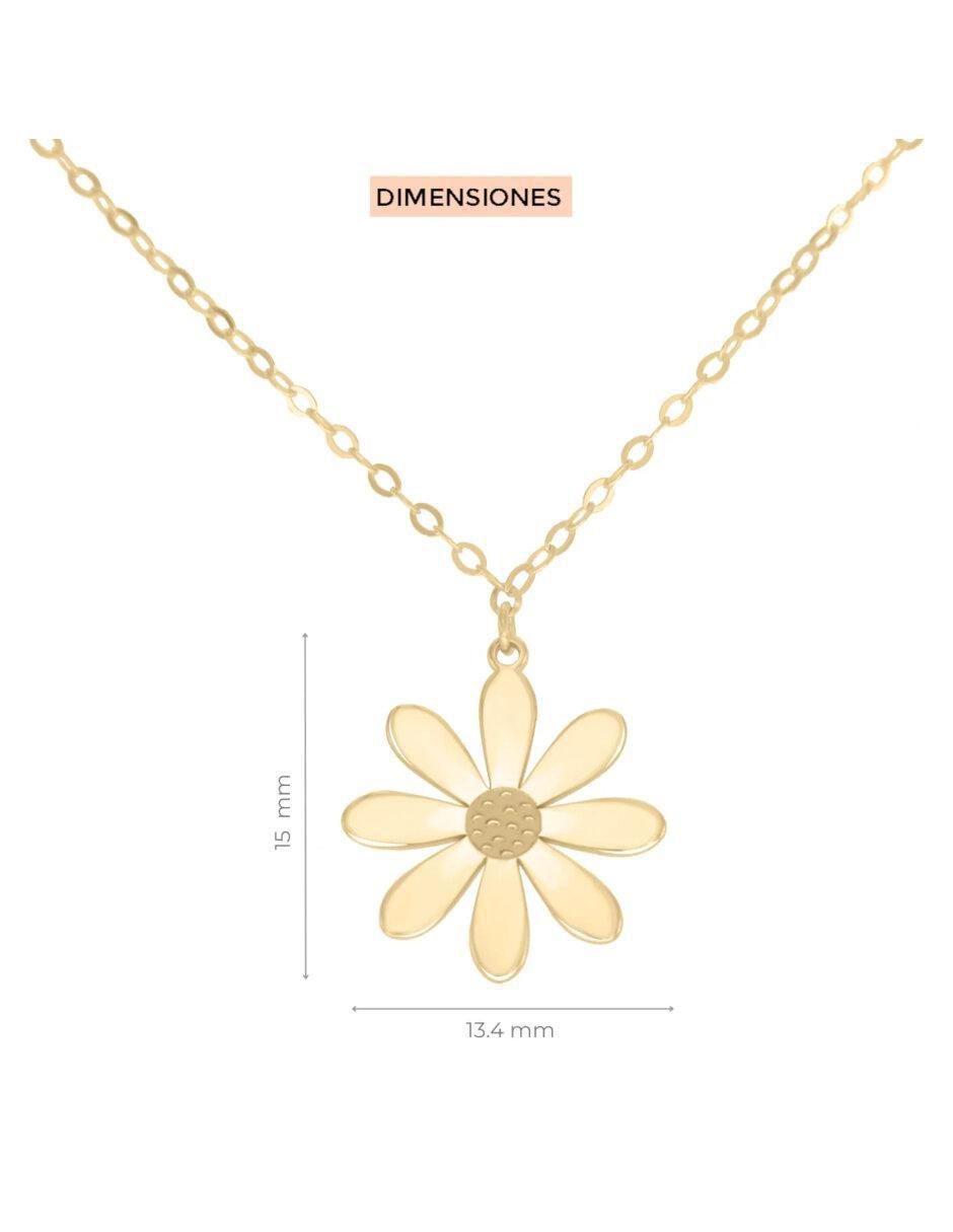Colgante Y Dije de flor lisa de oro 14 K 3