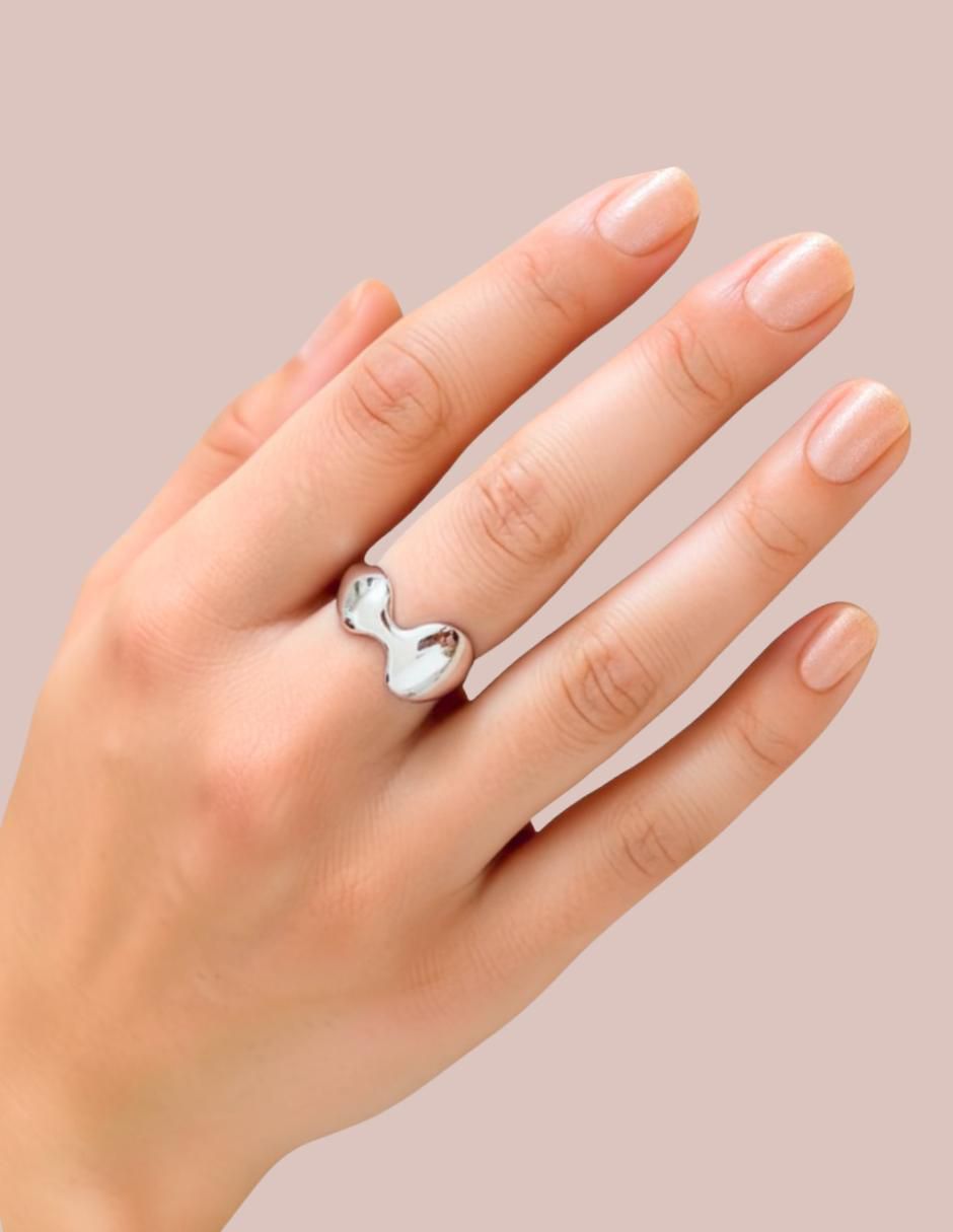 Anillo Asimétrico P 925 de plata brillante 3