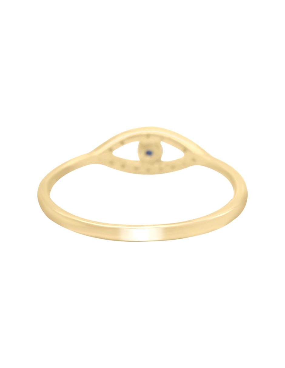 Anillo con gema de ojo Drusila 14 k de oro amarillo zafiro y diamante brillante 3