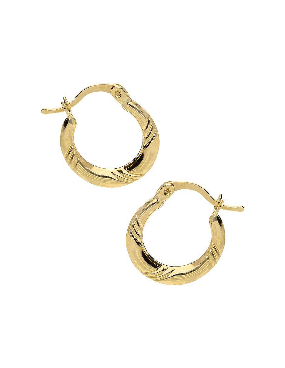 Arracadas de herradura de oro 14 k con acabado pulido 2