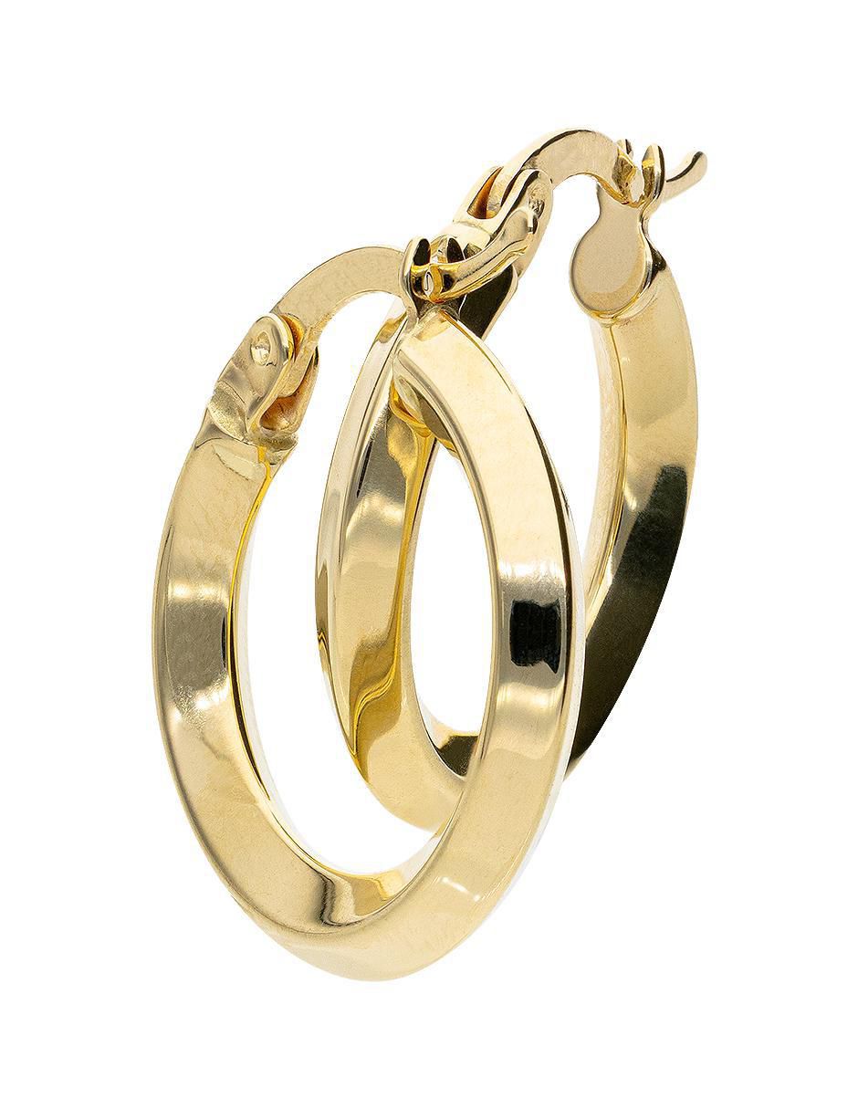 Arracadas de oro 14 K con acabado pulido 3