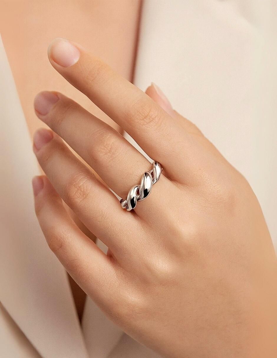 Anillo Trenzado P 925 de plata brillante 3