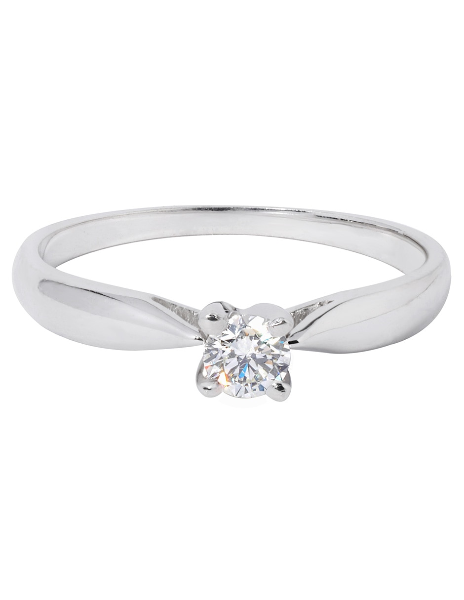 Solitario de oro 14 k diamante