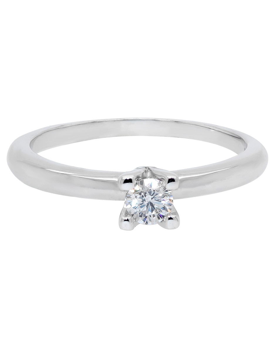 Solitario de oro 14 k diamante