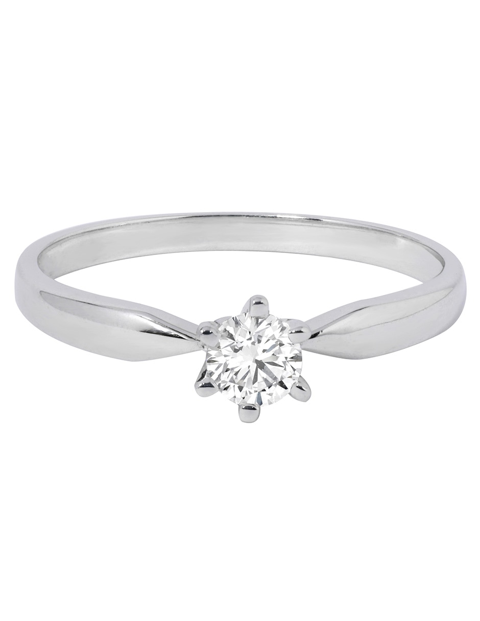Solitario de oro 14 k diamante
