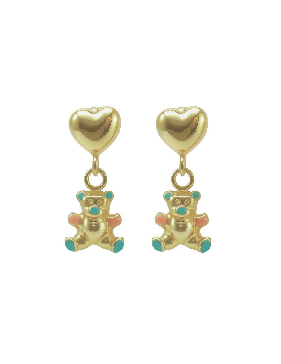 Arete de oso de oro 14 k con acabado pulido Arete de oso de oro 14 k con acabado pulido
