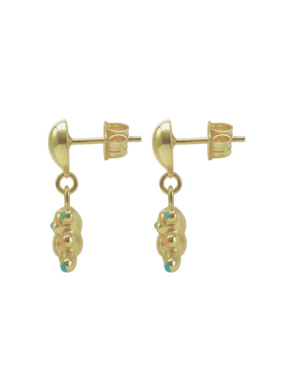 Arete de oso de oro 14 k con acabado pulido 4