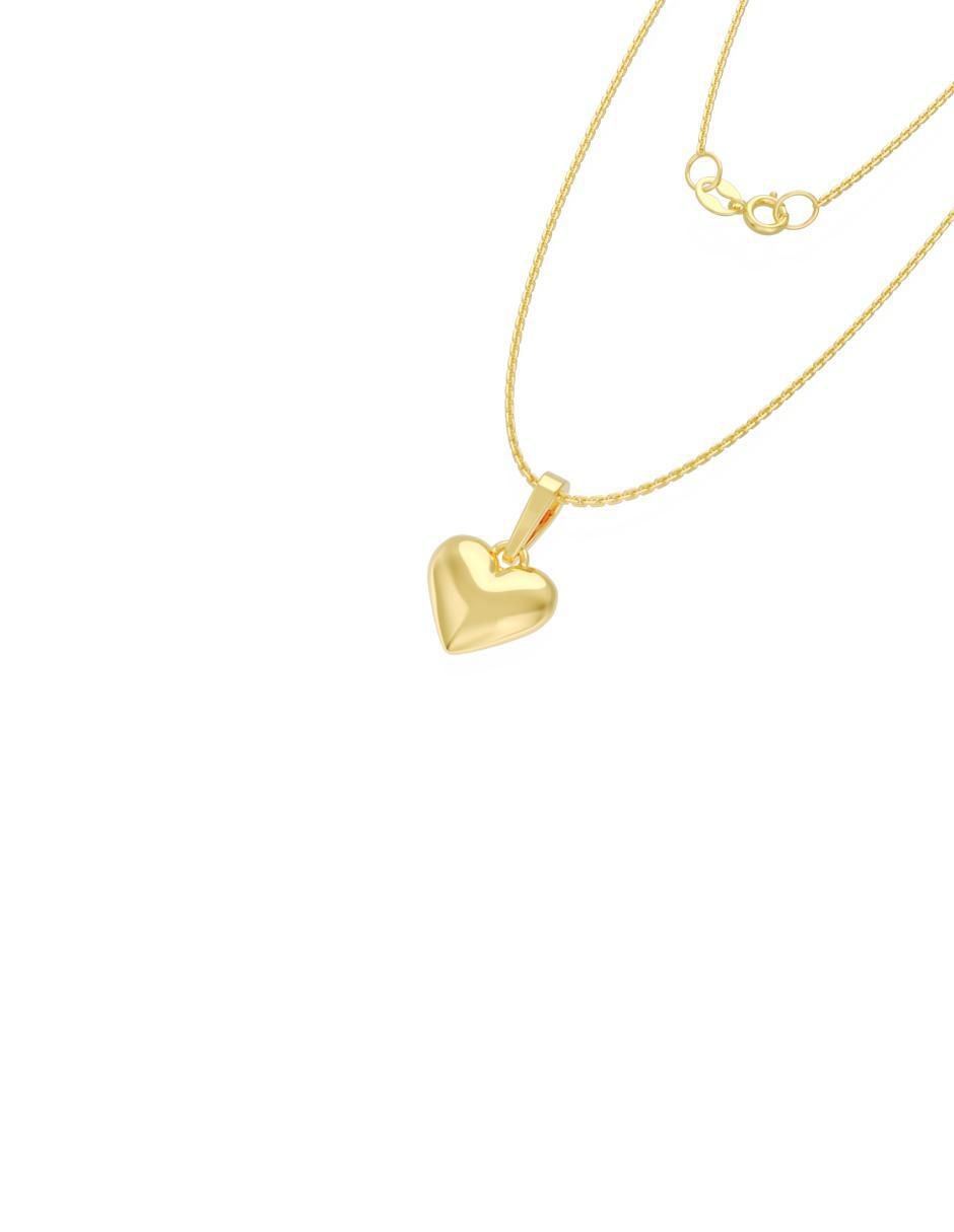 Collar con dije de corazón de oro 14 K 3