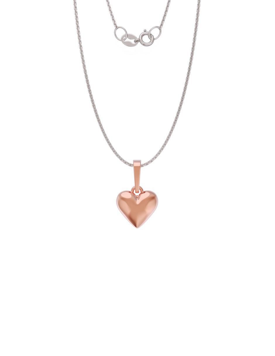 Collar con dije de corazón de oro 14 K