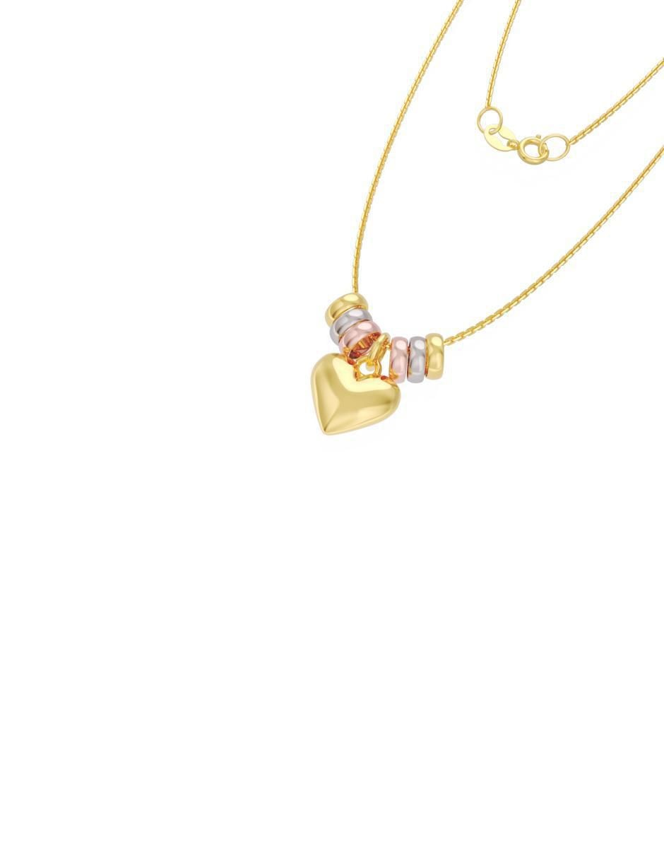 Collar con dije no aplica "de (si aplica)" corazón fonelli sin familia "de" oro 14 k