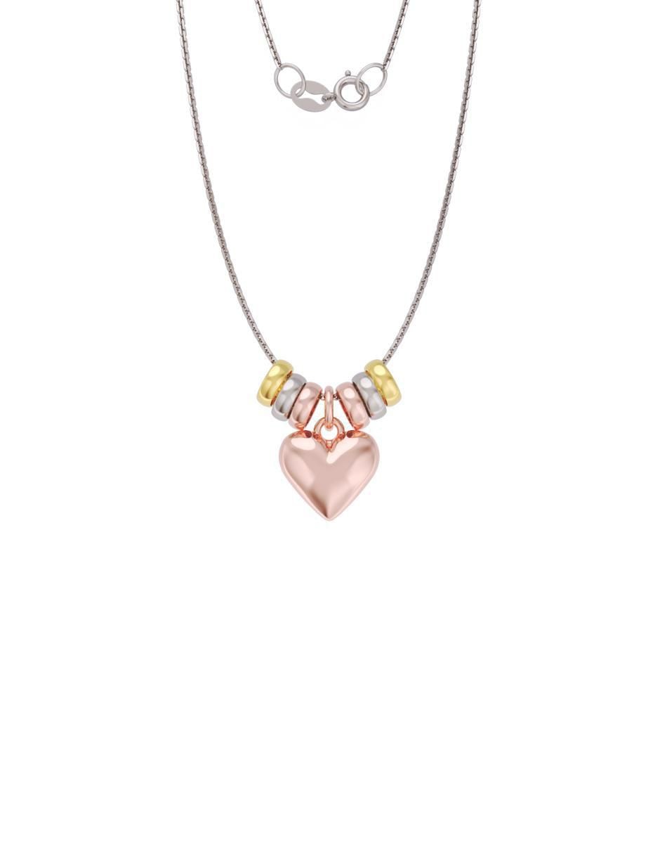 Collar con dije de corazón de oro 14 K