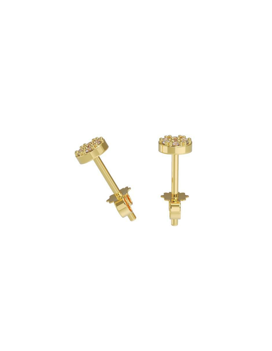 Set de aretes "de (si aplica)" redonda no aplica fonelli sin familia "de" oro 14 k "con acabado" pulido zirconia