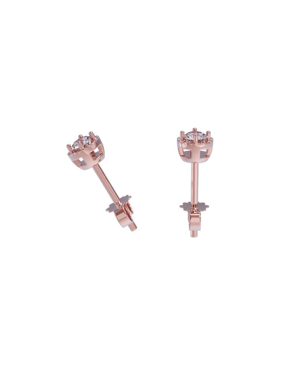 Set de aretes de oro 14 K con acabado pulido zirconia 2