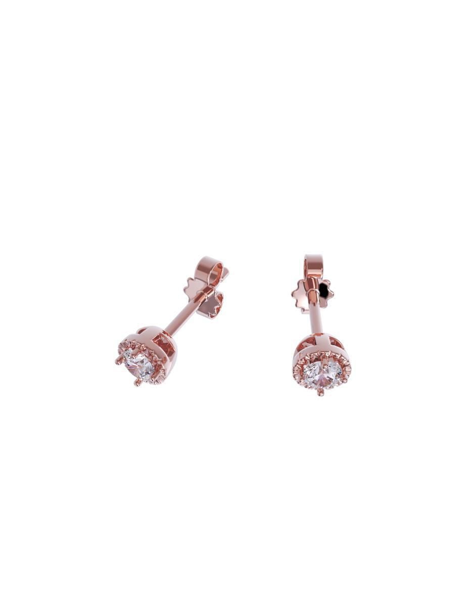 Set de aretes de oro 14 K con acabado pulido zirconia 3