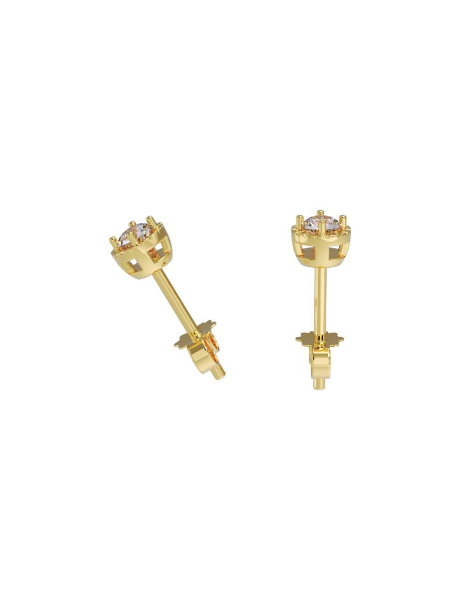 Set de aretes "de (si aplica)" redonda no aplica fonelli sin familia "de" oro 14 k "con acabado" pulido zirconia