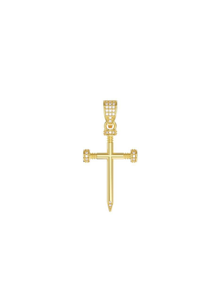 Dije de cruz de oro 14 K zirconia