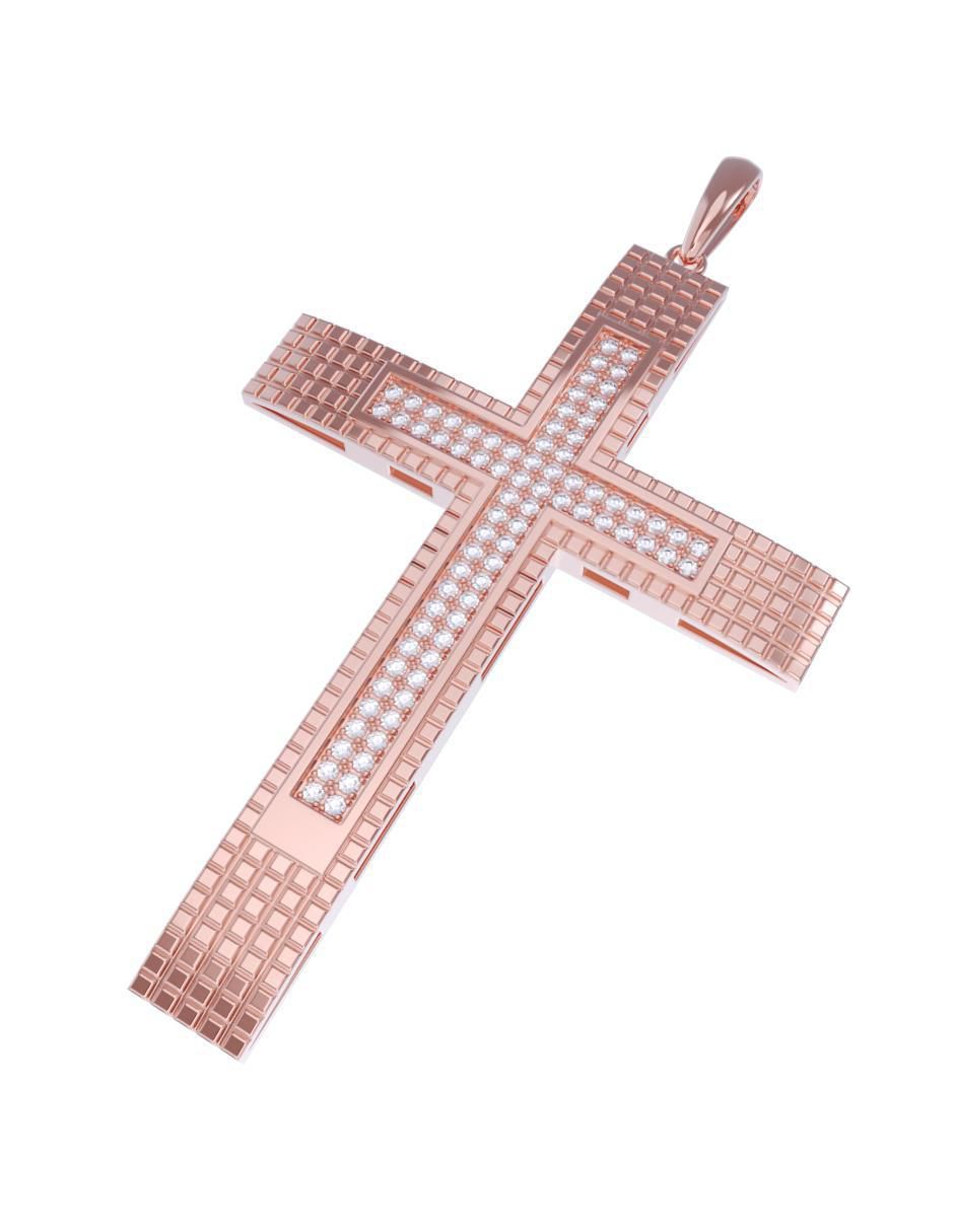Dije de cruz de oro 14 K zirconia 2