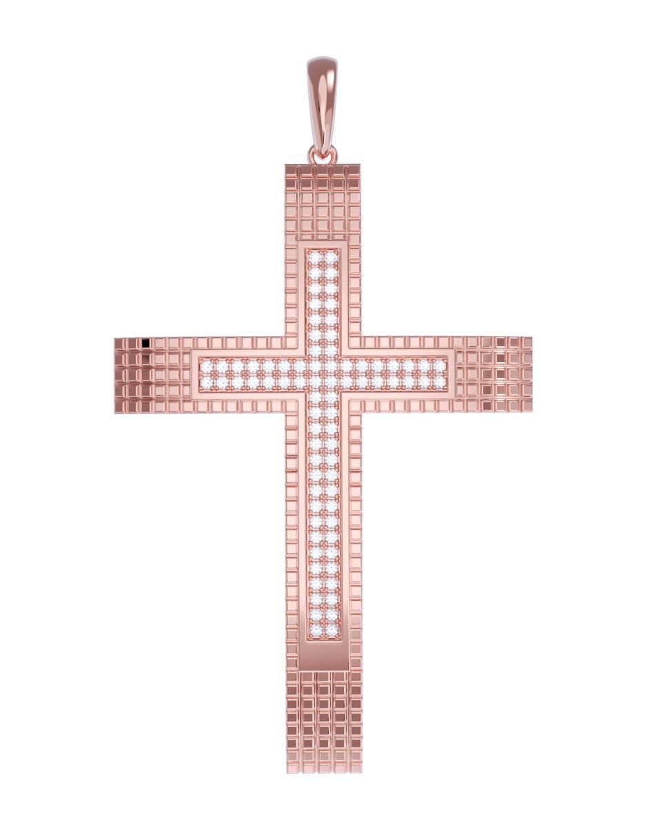 Dije de cruz de oro 14 K zirconia 3