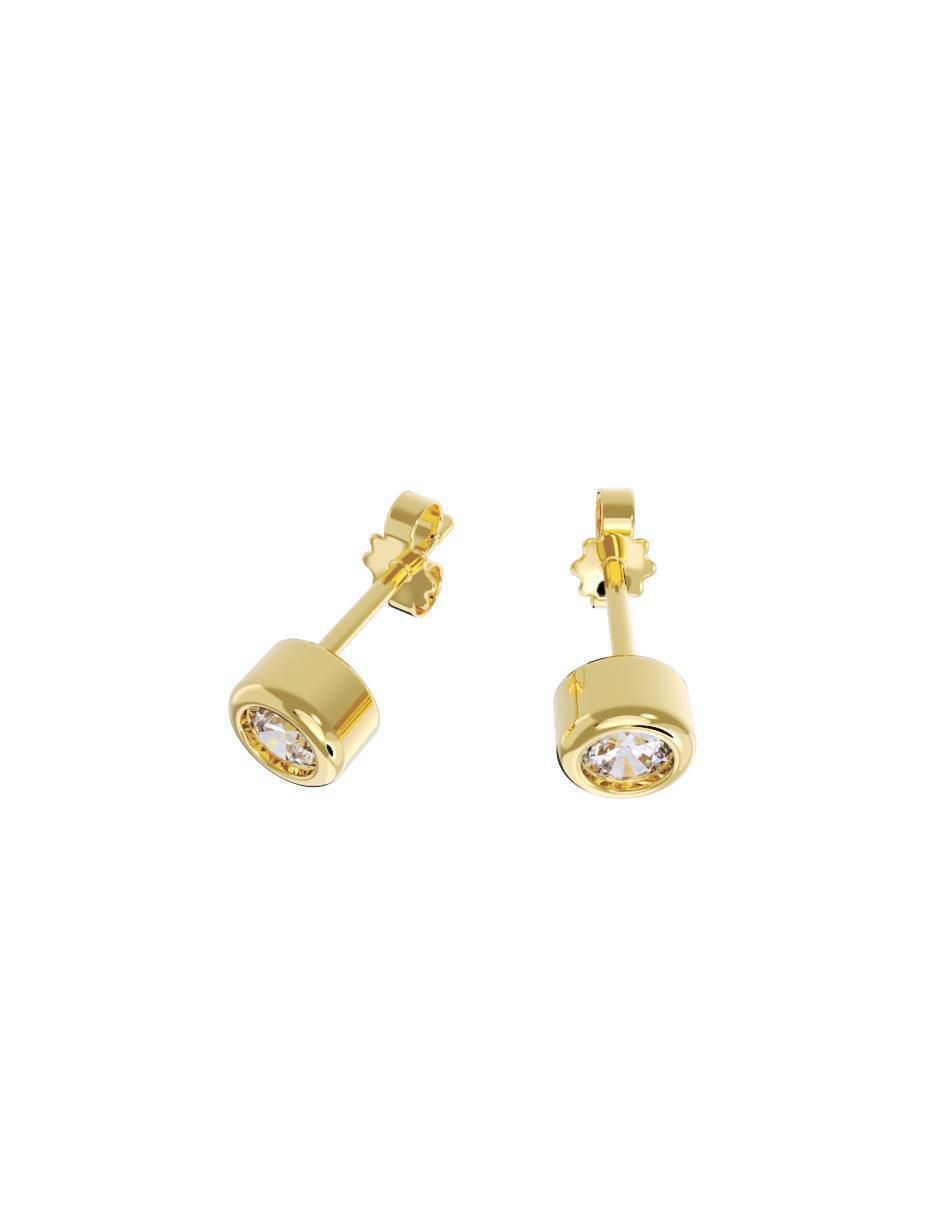 Set de aretes "de (si aplica)" redonda no aplica fonelli sin familia "de" oro 14 k "con acabado" pulido zirconia