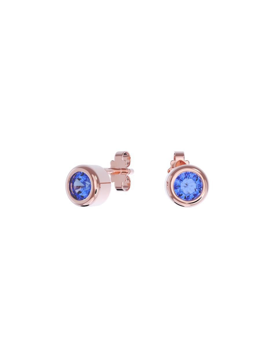 Set de aretes redondos de oro 14 K con acabado pulido zirconia Set de aretes redondos de oro 14 K con acabado pulido zirconia